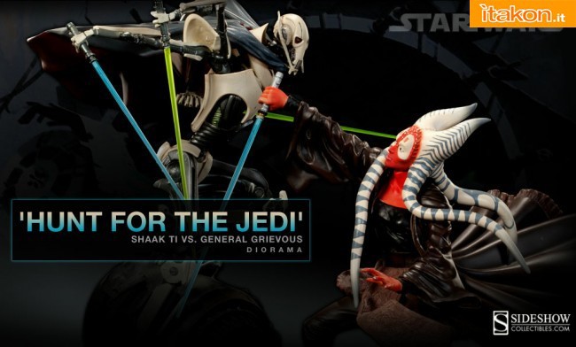 Sideshow: Hunt for the Jedi: Shaak Ti VS General Grievous Diorama - Info Preordini