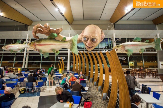 La piu' grande e incredibile scultura al mondo di Gollum vi aspetta all'aeroporto di Wellington.