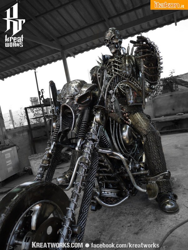 Metal Sculpture - Metal Skull Rider