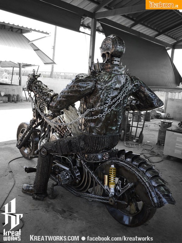 Metal Sculpture - Metal Skull Rider