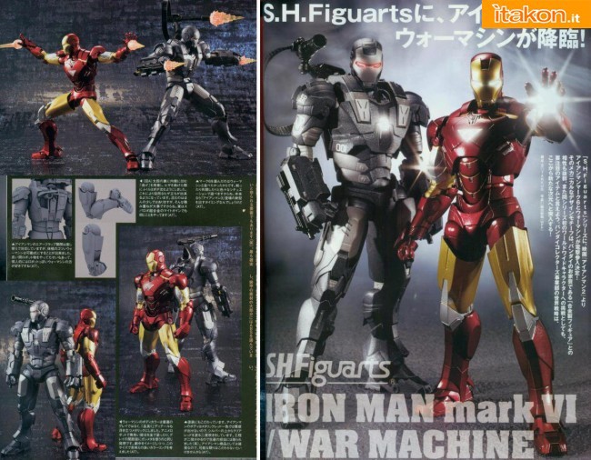 S.H. Figuarts di Iron Man Mark VI e War Machine - Svelati costi e date di uscita
