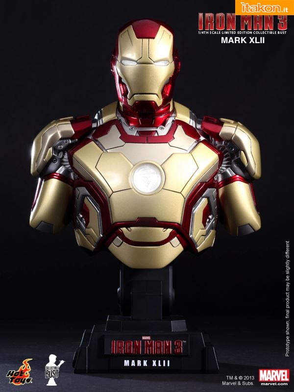 Iron Man 3: Mark XLII 1/4 Bust dalla Hot Toys - Immagini Ufficiali