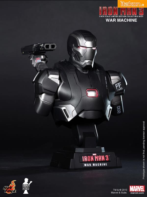 Iron Man 3: War Machine 1/4 Bust dalla Hot Toys - Immagini Ufficiali