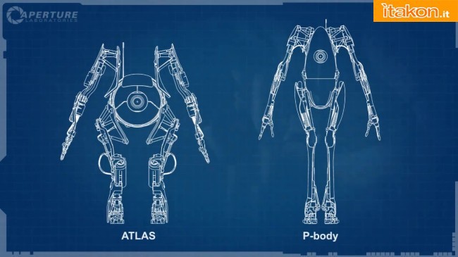 Da Portal 2 in arrivo le action figures di Atlas e P-Body prodotti dalla Neca