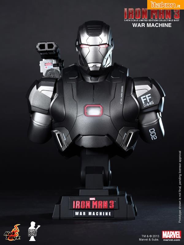 Iron Man 3: War Machine 1/4 Bust dalla Hot Toys - Immagini Ufficiali