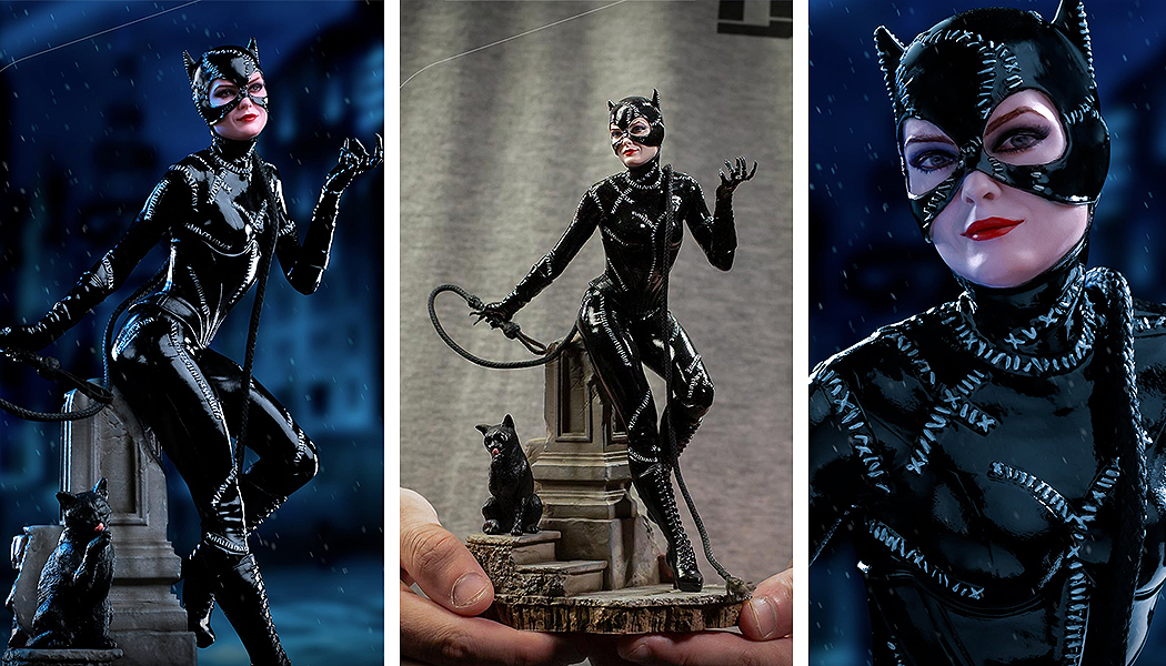 La sensuale Michelle Pfeiffer in una statua di Catwoman